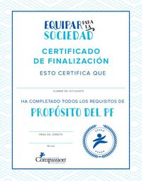 Certificado de Propósito del PF